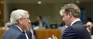 David Cameron (rechts) will verhindern, dass Jean-Claude Juncker (links) EU-Kommissionspräsident wird.