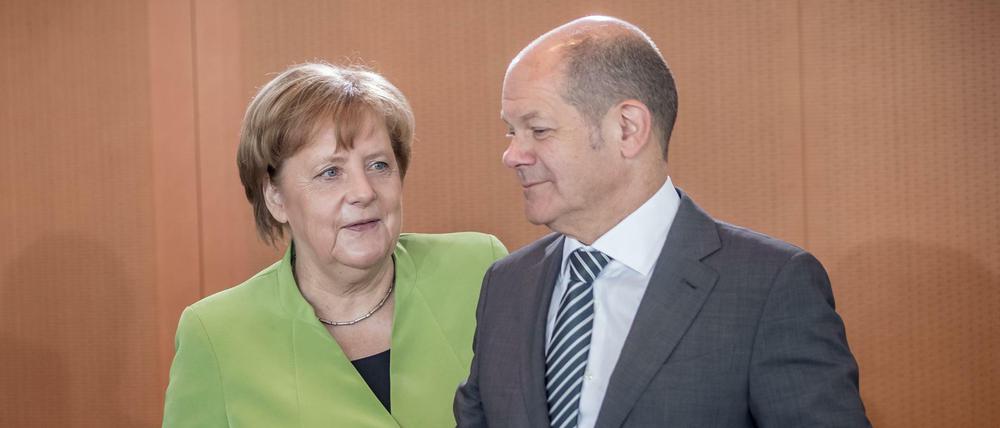 Konflikte im Anflug? Bundeskanzlerin Angela Merkel und Vizekanzler Olaf Scholz. 