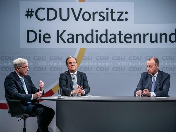 Die drei Kandidaten für den CDU-Parteivorsitz.