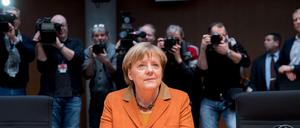 Bundeskanzlerin Angela Merkel (CDU) vor ihrer Befragung im NSA-Untersuchungsausschuss.