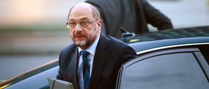 Martin Schulz, Parteivorsitzender der SPD, kommt am Sonntag in Berlin zu den Koalitionsverhandlungen in das Konrad-Adenauer-Haus. 