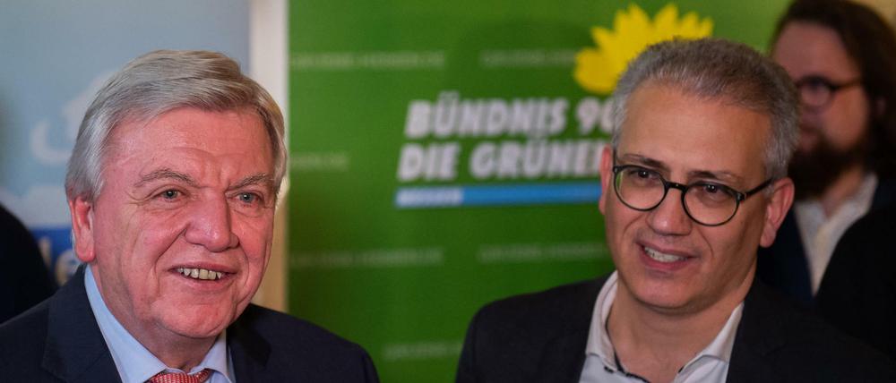 Einig: Volker Bouffier (CDU), Ministerpräsident des Landes Hessen, und sein Stellvertreter Tarek Al-Wazir (Bündnis 90/Die Grünen)