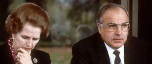 Helmut Kohl im Jahr 1982 mit der damaligen britischen Premierministerin Margaret Thatcher.