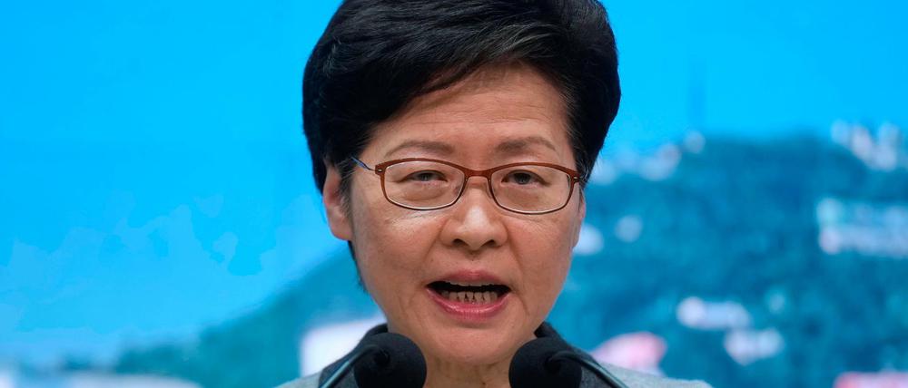 Hongkongs Regierungschefin Carrie Lam (am 6. Januar 2022) 