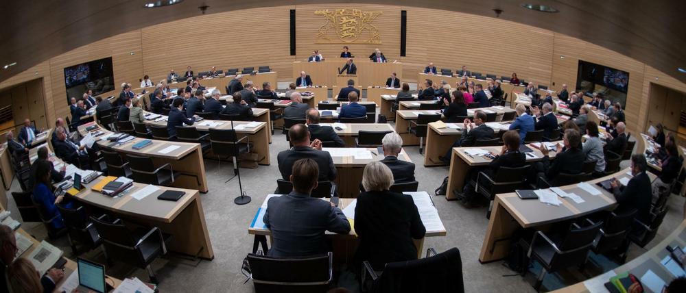 Im Landtag von Baden-Württemberg ist es am Mittwoch zu einem Tumult mit anschließendem Polizeieinsatz gekommen.