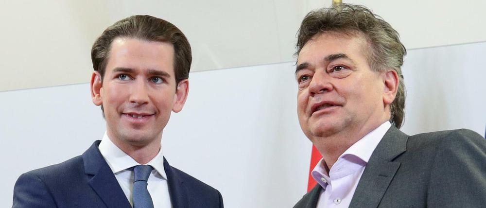 Einig: Grünen-Chef Werner Kogler und der ÖVP-Vorsitzende Sebastian Kurz 