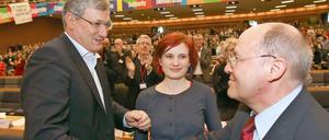 Linken-Spitzenpolitiker Bernd Riexinger, Katja Kipping und Gregor Gysi (von links)