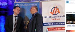 AfD-Politiker Björn Höcke (links), Jens Maier am vergangenen Dienstag in Dresden