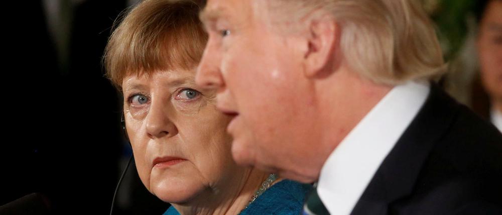 Schwieriger Besuch: Merkel bei Trump in Washington im März 2017.