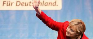 Gute Ausgangslage. Angela Merkel - hier am Mittwoch bei einer Kundgebung in Calw - darf sich Hoffnung auf eine weitere Kanzlerschaft machen.