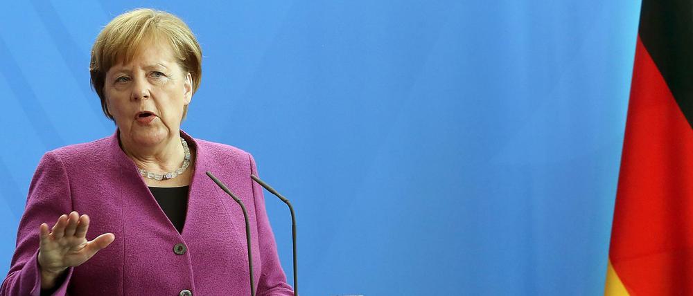 Bundeskanzlerin Angela Merkel (CDU) im Bundeskanzleramt. 