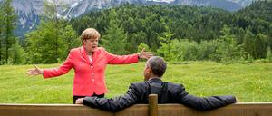 Die Bundeskanzlerin (hier beim G7-Gipfel in Elmau) überholte den US-Präsidenten und liegt jetzt auf Platz zwei der "Forbes"-Liste.