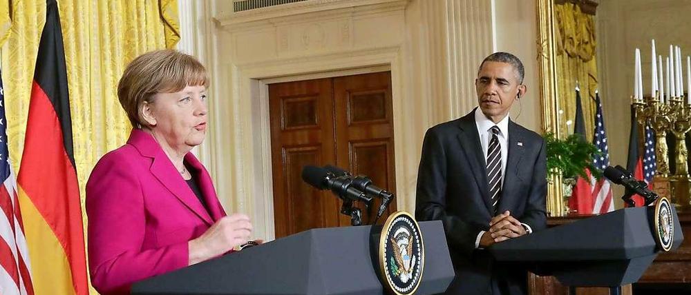 Angela Merkel und Barack Obama am Mittwochnachmittag bei einer gemeinsamen Pressekonferenz in Washington.