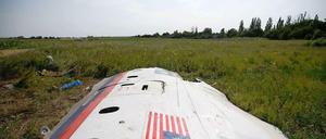 Trümmer der MH17 liegen verteilt auf Wiesen und Feldern in der Ostukraine.