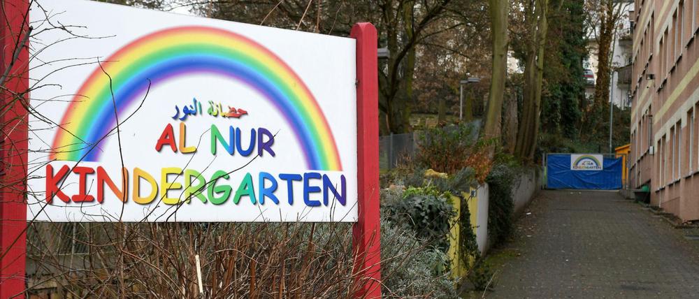 Der Eingang des Al-Nur-Kindergartens in Mainz.