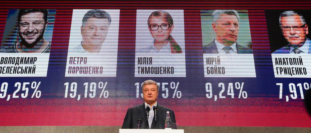 Petro Poroschenko nach der ersten Runde der Präsidentenwahl.