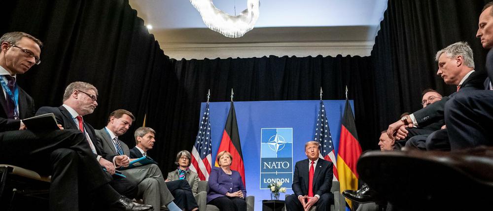 Auf dem Nato Gipfel in London treffen sich Angela Merkel und Donald Trump zu einem bilateralen Gespräch.