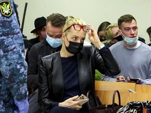 Julia Nawalnaya, Ehefrau des russischen Oppositionsführers, saß im Gerichtssaal.