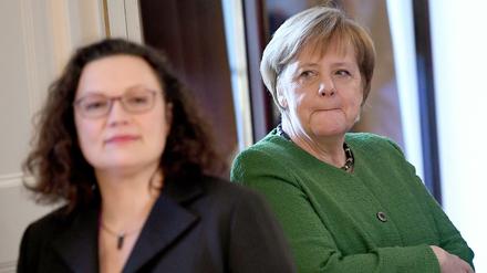 Andrea Nahle und Angela Merkel haben am Abend einiges zu klären.