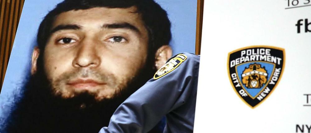 Die Polizei präsentierte ein Foto von Saifullo Saipow, der acht Menschen tötete.