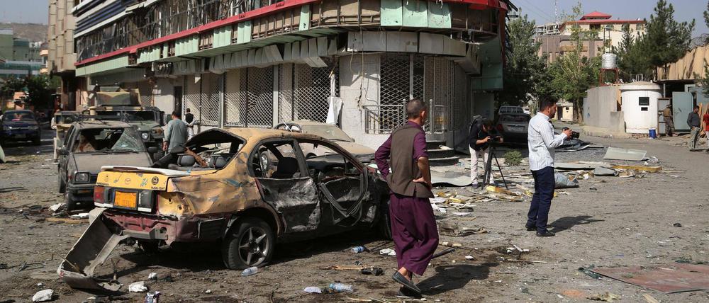 Zerstörung in Kabul in Afghanistan.