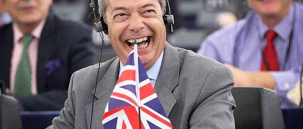 Nigel Farage, Vorsitzender der euroskeptischen UKIP aus Großbritannien. 