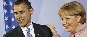 US-Präsident Barack Obama und Bundeskanzlerin Angela Merkel (CDU) im April 2009 in Baden-Baden.