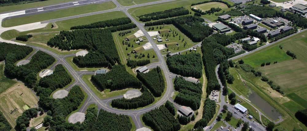 Der Fliegerhorst Büchel mit dem angrenzenden Depotgelände. Hier sollen die USA bis zu 20 Atomsprengköpfe vom Typ B-61 lagern.