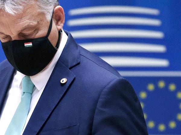 Viktor Orbán bei den Verhandlungen zum Europäischen Aufbaufonds Ende Juli.