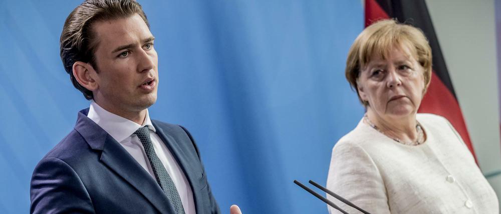Österreichs Kanzler Kurz und Kanzlerin Merkel 