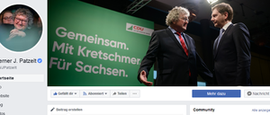 Patzelts neues Titelbild auf Facebook zeigt ihn (links) nun gemeinsam mit Sachsens Ministerpräsident Kretschmer.