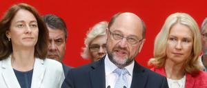 SPD-Chef Martin Schulz, Katarina Barley (links), Manuela Schwesig. 