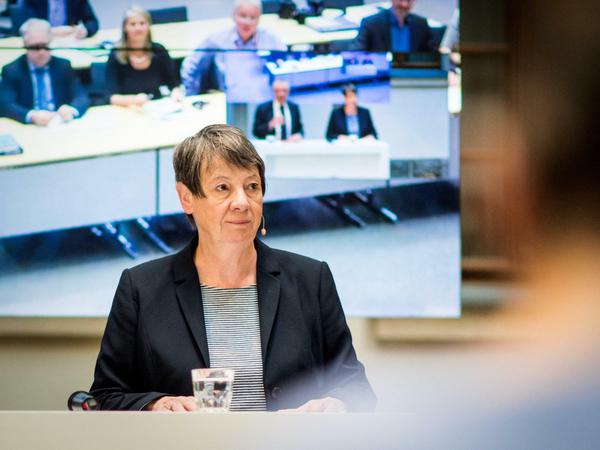 Bundesumweltministerin Barbara Hendricks (SPD) spricht am 19.10.2017 in Berlin während einer Pressekonferenz zur Vorbereitung des Weltklimagipfels. 