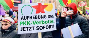 Demonstration gegen das PKK-Verbot im Jahr 2022 in Berlin.