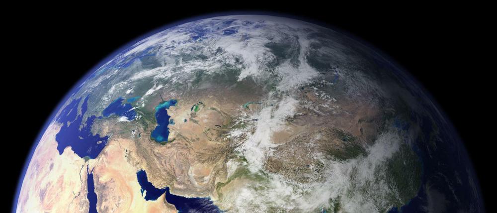 Eine NASA-Aufnahme zeigt die östliche Hemisphäre der Erdkugel. 