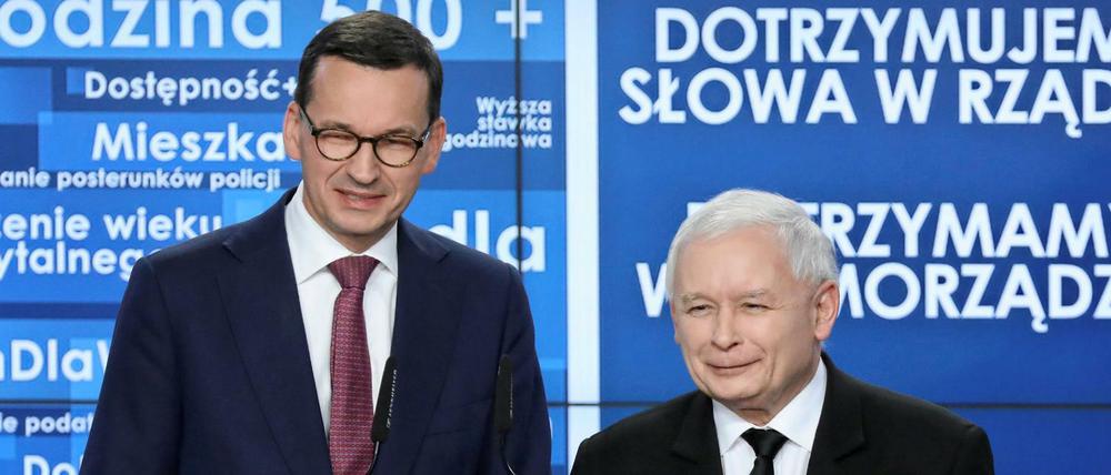 Polens Premierminister Mateusz Morawiecki and Parteichef Jaroslaw Kaczynski setzen auf autoritären und EU-skeptischen Kurs.
