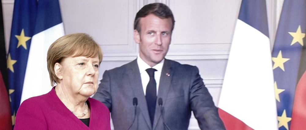 Zwei, die gern solidarisch Geld für Europa ausgeben wollen: Merkel und Macron stellten jüngst ein 500-Milliarden-Euro-Porgramm vor. 