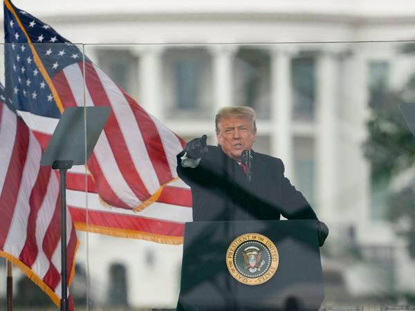 Donald Trump, damals Präsident der USA, bei einer Kundgebung vor Anhängern am 6. Januar 2021 
