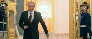 Selbstbewusst: Wladimir Putin wird sich heute Mittag auch offiziell zur Krim äußern. 