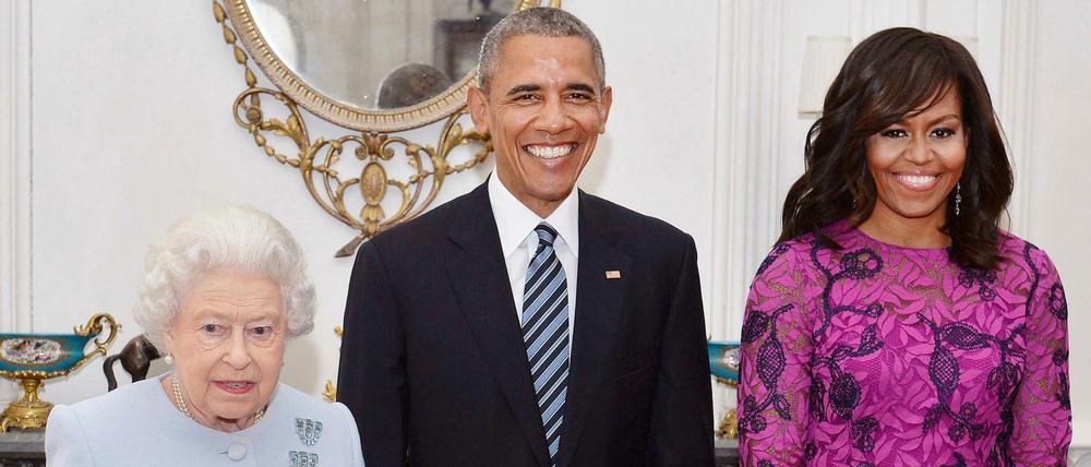 Besuch in Windsor Castle: Königin Elizabeth II., Präsident Barack Obama und Michelle Obama (von links).