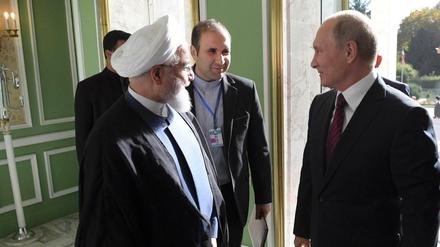 Russlands Präsident Wladimir Putin mit dem iranischen Kollegen Hassan Ruhani in Teheran.