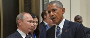 Am Rande des Gipfels im chinesischen Hangzhou: Russlands Präsident Wladimir Putin und US-Präsident Barack Obama im Gespräch. 