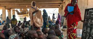 Eine Schule in einem Flüchtlingslager in Nigeria.