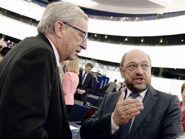 Deutsch-luxemburgisches Duo: Kommissionspräsident Juncker (links) und EU-Parlamentschef Schulz.