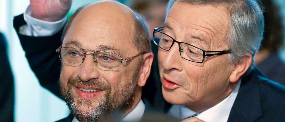 Erst Gegner, Partner: Der Parlamentspräsident und SPD-Politiker Martin Schulz und der konservative EU-Kommissionspräsident Jean-Claude Juncker.