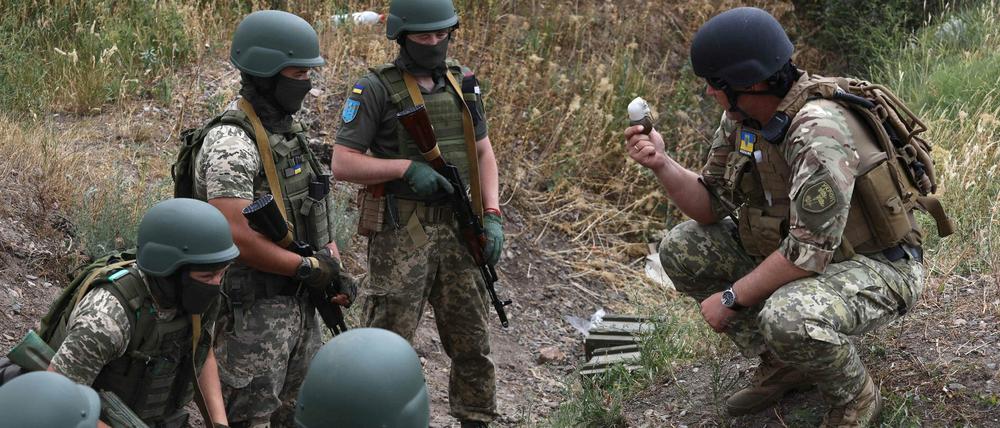 Ukrainische Soldaten bei einem Training in Odessa Mitte der Woche.