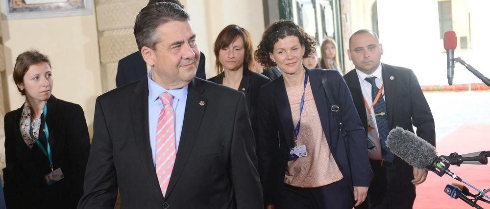 Bundesaußenminister Sigmar Gabriel (SPD) am Freitag bei dem Treffen der EU-Außenminister in Valletta (Malta). 