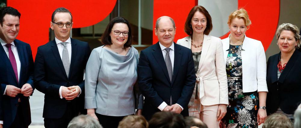 Groko: SPD-Ministerriege mit Hubertus Heil, Katarina Barley, Svenja Schulze komplett