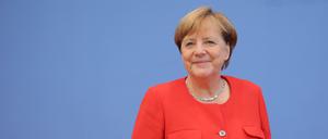 Kanzlerin Angela Merkel (CDU) bei der Sommerpressekonferenz.
