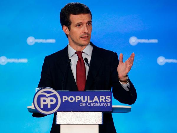 Palbo Casado (PP), neugewählter Parteivorsitzende der spanischen Konservativen, fordert eine restriktive Flüchtlingspolitik